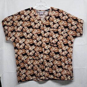 Vintage SCRUBS Medical Top Baseball Print Short Sleeve Relaxed Fit Cotton